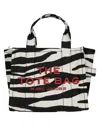 Marc Jacobs Zebra Canvas Small Tote Bag In Black