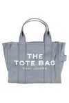Marc Jacobs Structured Canvas Tote Bag With Contrasting Strap In Blue Shadow