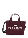 Marc Jacobs The Small Tote Bordeaux Handbag With Logo Lettering On The Front In Cotton Woman In Burgundy
