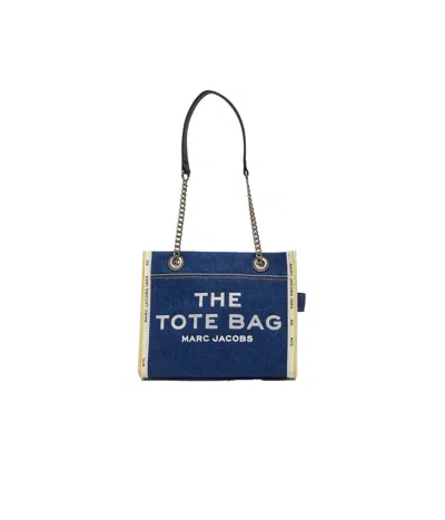 Marc Jacobs The Denim Chain Small Tote Bag In Blue
