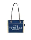 Marc Jacobs The Small Tote In Blue Denim With Embroidered Logo In Blue
