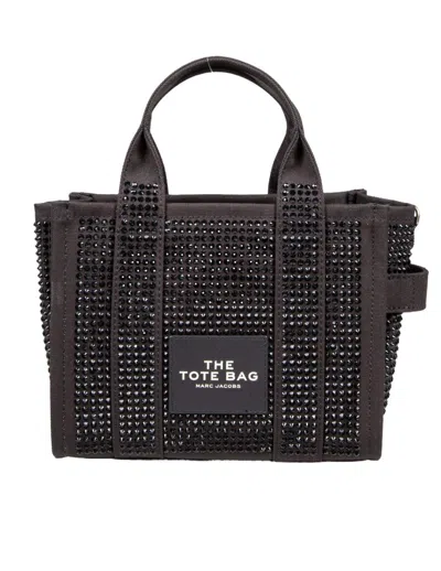 Marc Jacobs The Small Tote In Canvas With Applied Crystals In Black