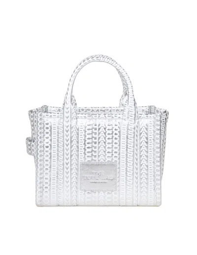 Marc Jacobs The Small Tote In Monogram Laminated Leather In Silver
