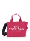 Marc Jacobs 'the Small Tote' Pink Handbag With Logo Lettering On The Front In Cotton Woman In Pink