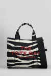 Marc Jacobs Zebra Canvas Small Tote Bag In Black