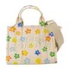 Marc Jacobs The Small Canvas Tote Bag With Flower Print In Neutral