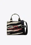 Marc Jacobs The Medium Zebra Canvas Tote Bag In Monochrome