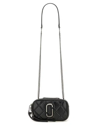 Marc Jacobs Quilted Leather Chain Snapshot Bag In Black