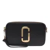 Marc Jacobs Black And White Leather The Snapshot Crossbody Bag In Black