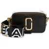 Marc Jacobs Compact Textured Leather Bag With Gold-tone Logo In Black