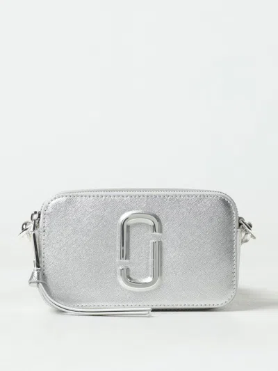 Marc Jacobs The Snapshot Bag In Laminated Saffiano Leather In Silver