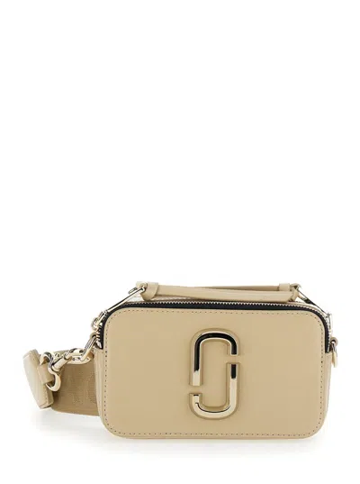 Marc Jacobs Rectangular Green Shoulder Bag With Gold-tone Accents In Neutral