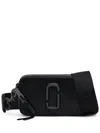 Marc Jacobs 'the Snapshot' Black Shoulder Bag With Metal Logo At The Front In Black