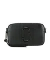 Marc Jacobs 'the Snapshot' Black Shoulder Bag With Metal Logo At The Front In Black