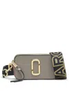 Marc Jacobs The Snapshot Leather Crossbody Bag In Grey
