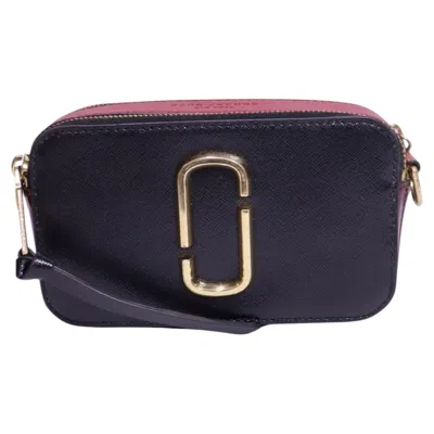 Pre-owned Marc Jacobs The Snapshot Colorblock Leather Crossbody Bag In Black