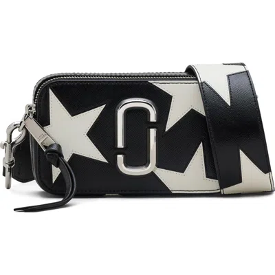 Marc Jacobs The Star Patchwork Snapshot Cross Body Bag In Black