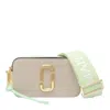 Marc Jacobs Beige And Acid Green Leather The Snapshot Crossbody Bag In Peppermintmulti