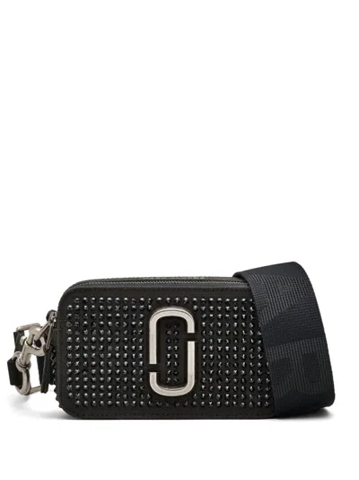 Marc Jacobs The Snapshot Crystal Embellished Camera Bag In Schwarz