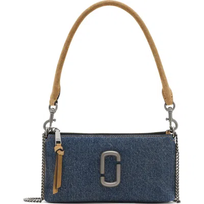 Marc Jacobs The Snapshot Denim Convertible Pochette Shoulder Bag In Blue
