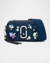 Marc Jacobs The Snapshot Embellished Denim Crossbody Bag In Blue