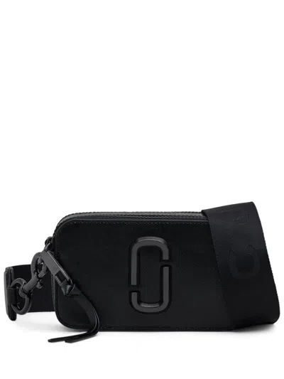 Marc Jacobs The Snapshot Leather Crossbody Bag In Black