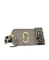 Marc Jacobs The Snapshot Leather Crossbody Bag In Gray