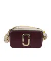 Marc Jacobs The Snapshot Logo Plaque Crossbody Bag In Burgundy