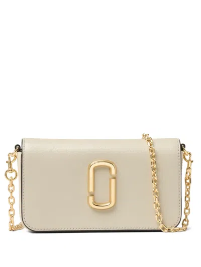 Marc Jacobs The Snapshot Logo-plaque Clutch Bag In Nude