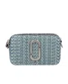 Marc Jacobs The Monogram Snapshot Jacquard Denim Cross Body Bag In Gray