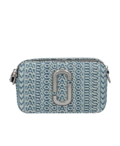 Marc Jacobs The Monogram Snapshot Jacquard Denim Cross Body Bag In Gray
