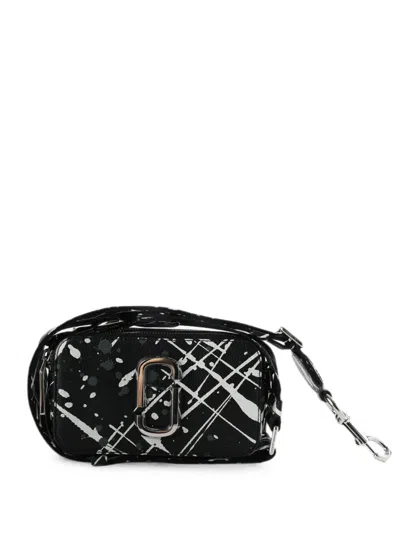 Marc Jacobs The Snapshot Splatter Paint Zipped Camera Bag In Black
