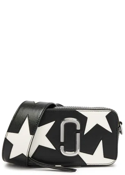 Marc Jacobs The Snapshot Printed Leather Cross-body Bag In Black And White