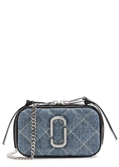 Marc Jacobs The Snapshot Quilted Denim Cross-body Bag In Blue