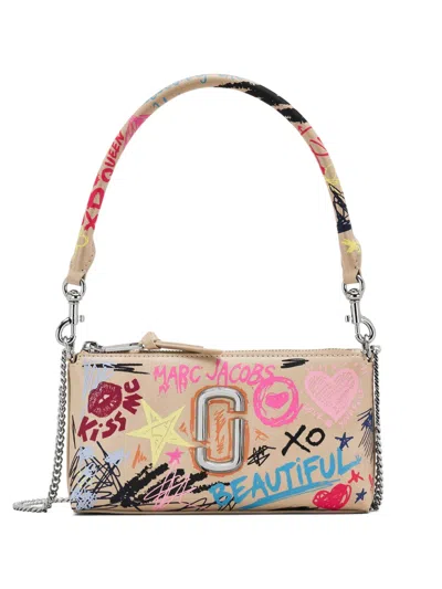 Marc Jacobs The Punk Scribble Snapshot Convertible Shoulder Bag In Neutral