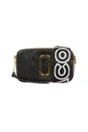 Marc Jacobs Compact Textured Leather Bag With Gold-tone Logo In Black/multicolor
