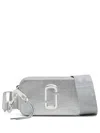 Marc Jacobs Mini Saffiano Double Zip Bag With Adjustable Webbing Strap In Silver