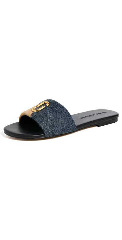 Marc Jacobs The Snapshot Slides Dark Wash Indigo In Blue