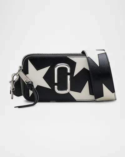 Marc Jacobs The Snapshot Star Patch Crossbody Bag In Black/white