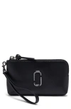 Marc Jacobs The Snapshot Wristlet Leather Clutch In Black