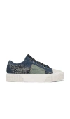 Marc Jacobs The Patchwork Denim Low-top Sneakers In 混靛蓝色