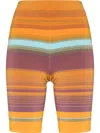 Marc Jacobs Horizontal-stripe Sports Shorts In Orange