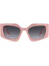 Marc Jacobs 53mm Gradient Rectangular Sunglasses In Pink/dark Grey Sf