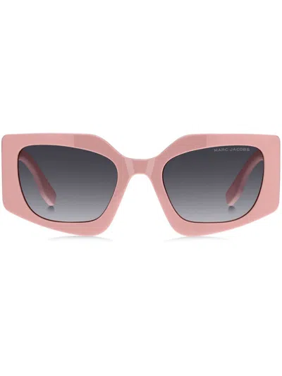 Marc Jacobs 53mm Gradient Rectangular Sunglasses In Pink/dark Grey Sf