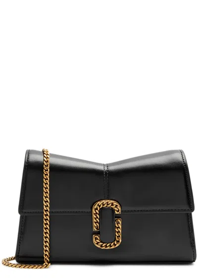 Marc Jacobs The St Marc Leather Wallet-on-chain In Black