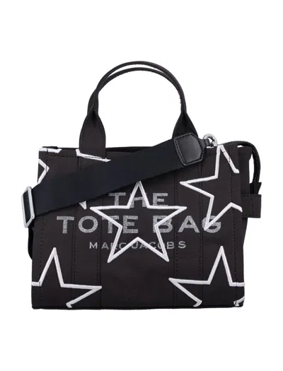 Marc Jacobs The Star Canvas Small Tote Bag In Black
