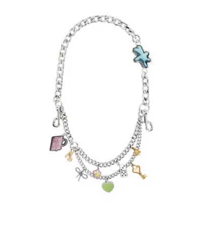 Marc Jacobs The Sticker Chain Shoulder Strap In Silver