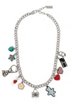 Marc Jacobs The Sticker Charm Necklace In Silver