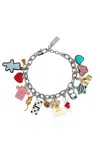 Marc Jacobs The Sticker Charm Statement Bracelet In Silver