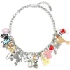 Marc Jacobs The Sticker Statement Collar Necklace In Silver Multi